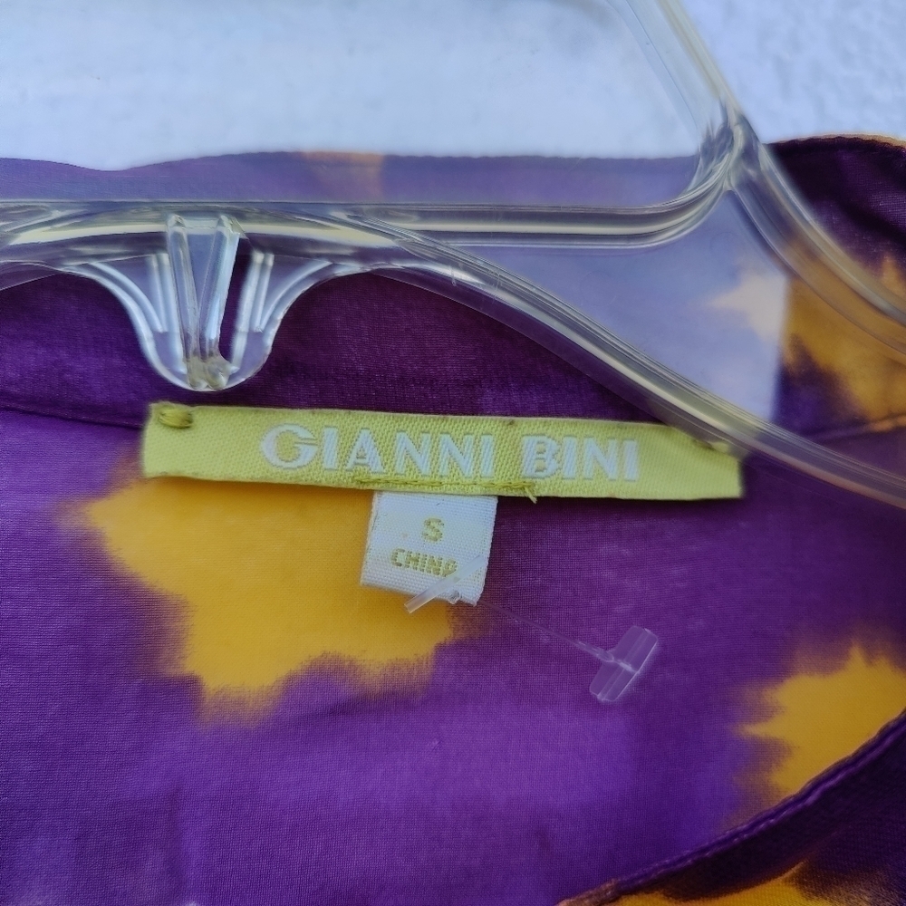 Gianni Bini Shear Chiffon Mini Dress. Bow Tie Neck detail, Lined, size S. - Picture 5 of 12